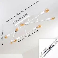 Plafonnier Cahaba Blanc, 8 lumières