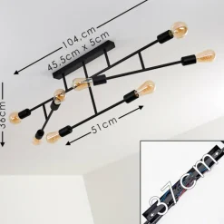 Plafonnier Cahaba Noir, 8 lumières