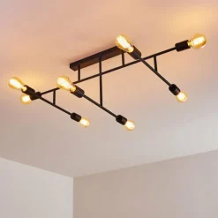 Plafonnier Cahaba Noir, 8 lumières