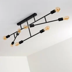 Plafonnier Cahaba Noir, 8 lumières