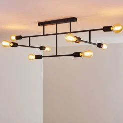 Plafonnier Cahaba Noir, 8 lumières