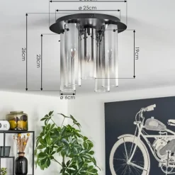 Plafonnier Caimitte Noir, 5 lumières