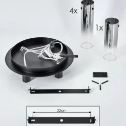 Plafonnier Caimitte Noir, 5 lumières