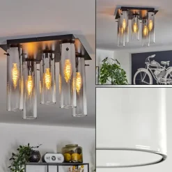 Plafonnier Caimitte Noir, 5 lumières