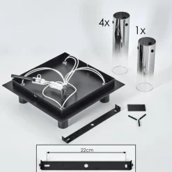 Plafonnier Caimitte Noir, 5 lumières