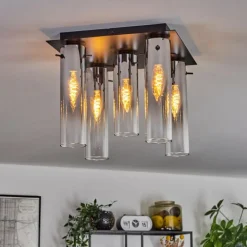 Plafonnier Caimitte Noir, 5 lumières