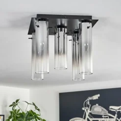 Plafonnier Caimitte Noir, 5 lumières