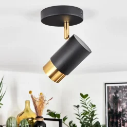 Plafonnier Campanas Laiton, Noir, 1 lumière