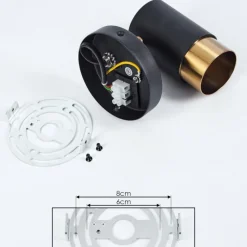 Plafonnier Campanas Laiton, Noir, 1 lumière