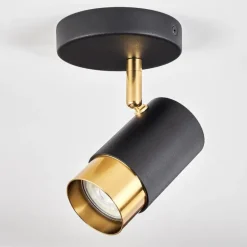 Plafonnier Campanas Laiton, Noir, 1 lumière