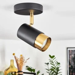 Plafonnier Campanas Laiton, Noir, 1 lumière