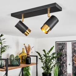 Plafonnier Campanas Laiton, Noir, 2 lumières