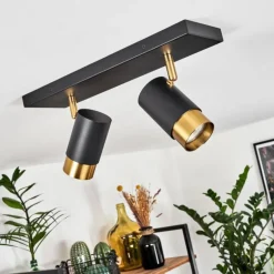 Plafonnier Campanas Laiton, Noir, 2 lumières