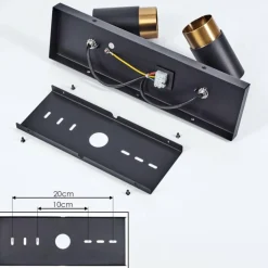 Plafonnier Campanas Laiton, Noir, 2 lumières