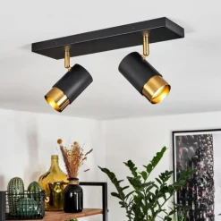 Plafonnier Campanas Laiton, Noir, 2 lumières