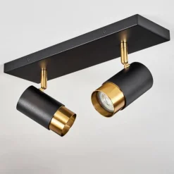 Plafonnier Campanas Laiton, Noir, 2 lumières