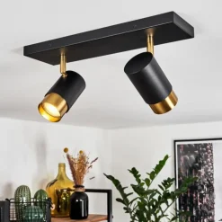 Plafonnier Campanas Laiton, Noir, 2 lumières