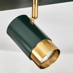 Plafonnier Campanas Vert, Laiton, 2 lumières