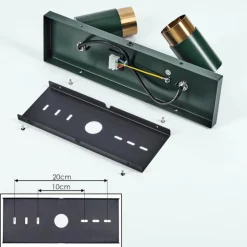 Plafonnier Campanas Vert, Laiton, 2 lumières