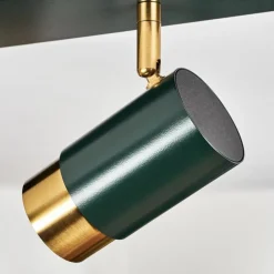 Plafonnier Campanas Vert, Laiton, 2 lumières