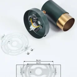 Plafonnier Campanas Vert, Laiton, 1 lumière