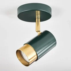 Plafonnier Campanas Vert, Laiton, 1 lumière