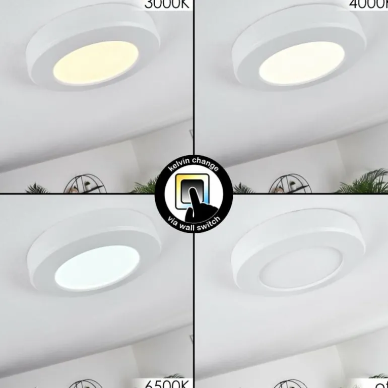 Plafonnier Canditas LED Blanc, 1 lumière