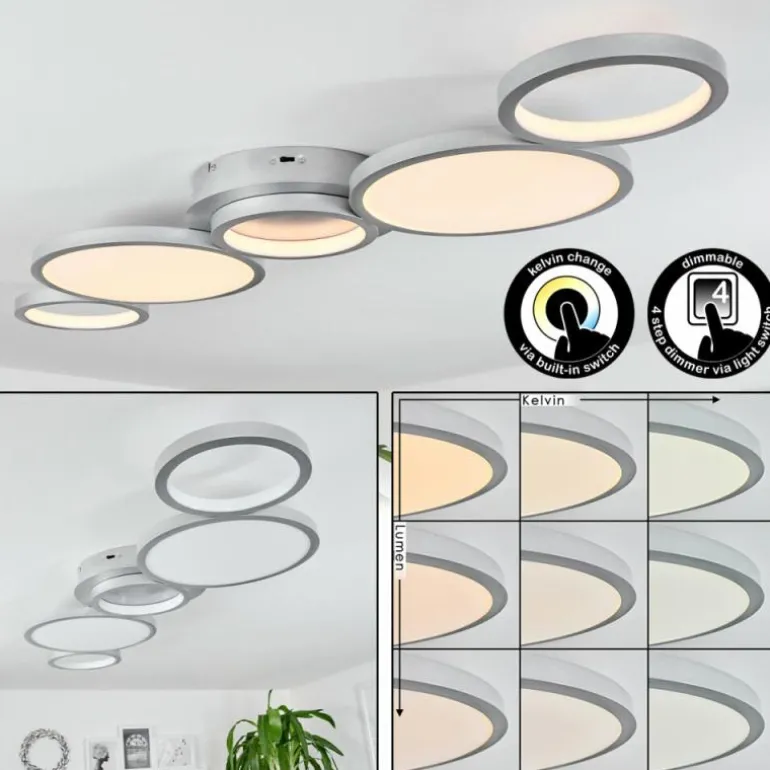 Plafonnier Carabajal LED Titane, 1 lumière