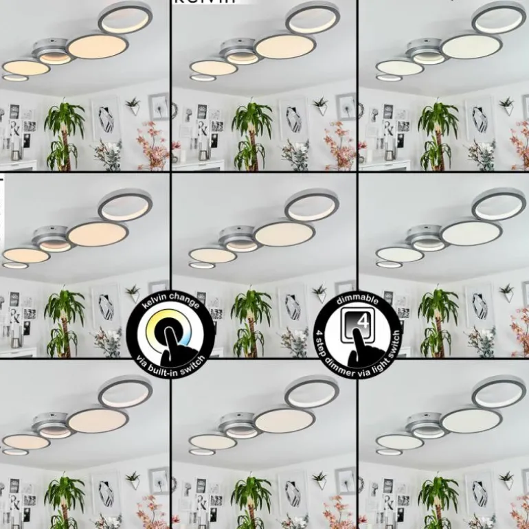 Plafonnier Carabajal LED Titane, 1 lumière