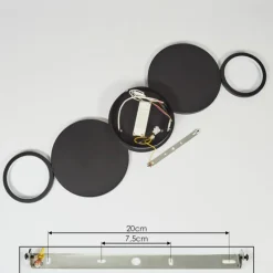 Plafonnier Carabajal LED Noir, 1 lumière