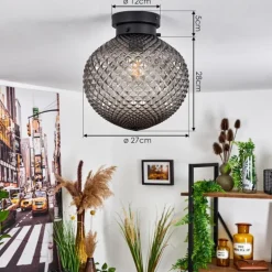 Plafonnier Caracoles Noir, 1 lumière