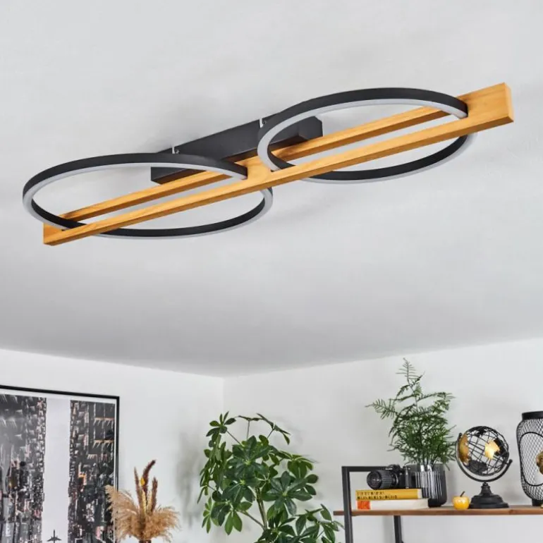 Plafonnier Carcano LED Brun, Noir, 2 lumières