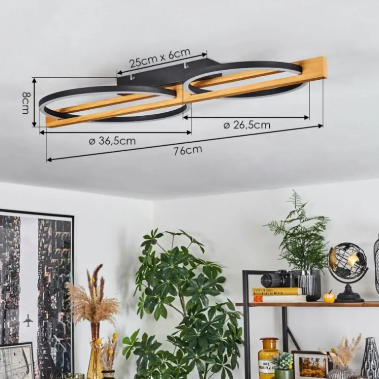 Plafonnier Carcano LED Brun, Noir, 2 lumières