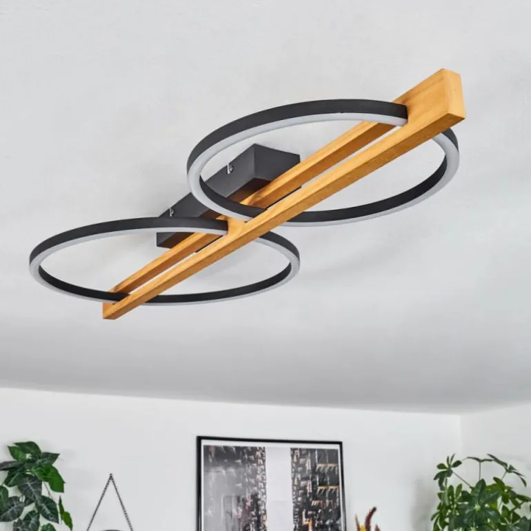 Plafonnier Carcano LED Brun, Noir, 2 lumières