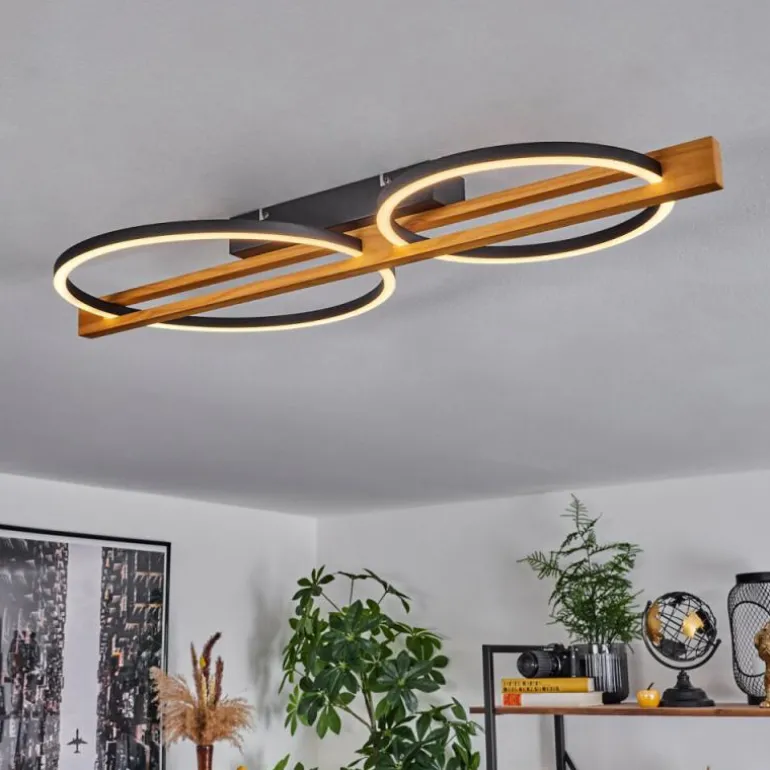 Plafonnier Carcano LED Brun, Noir, 2 lumières