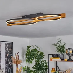 Plafonnier Carcano LED Brun, Noir, 2 lumières