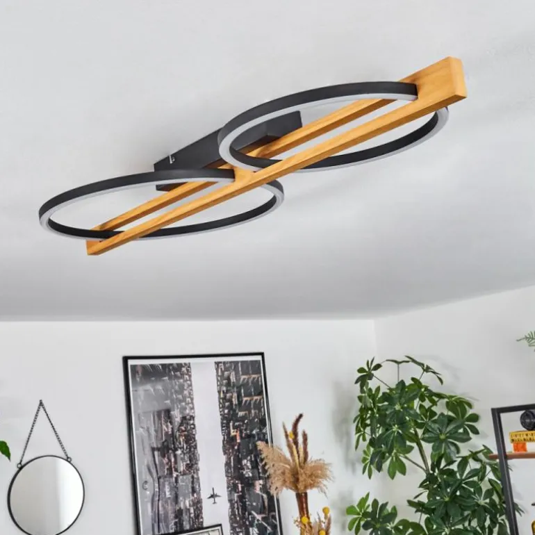 Plafonnier Carcano LED Brun, Noir, 2 lumières