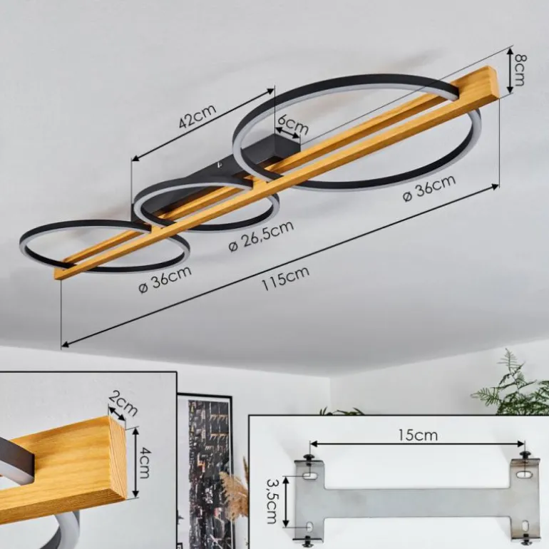 Plafonnier Carcano LED Noir, 3 lumières