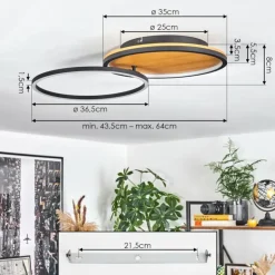 Plafonnier Cardozo LED Écru, Noir, 1 lumière