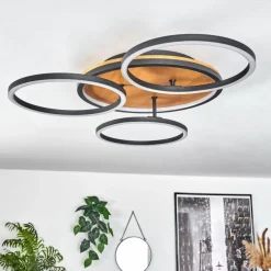 Plafonnier Cardozo LED Écru, Noir, 1 lumière