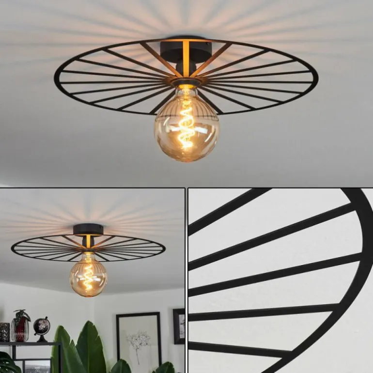 Plafonnier Carqueja Noir, 1 lumière