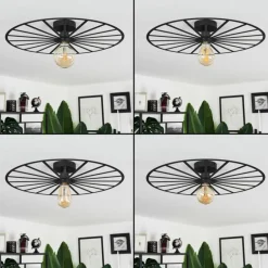 Plafonnier Carqueja Noir, 1 lumière