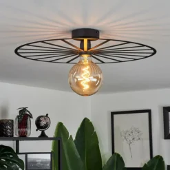 Plafonnier Carqueja Noir, 1 lumière