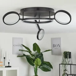 Plafonnier Carrisito LED Noir, 1 lumière