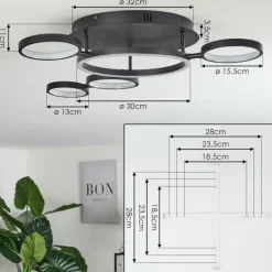 Plafonnier Carrisito LED Noir, 1 lumière