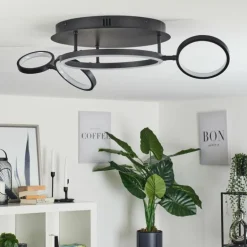 Plafonnier Carrisito LED Noir, 1 lumière