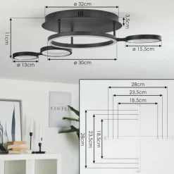 Plafonnier Carrisito LED Noir, 1 lumière