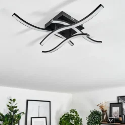 Plafonnier Casais LED Noir, 4 lumières