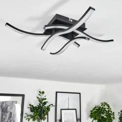 Plafonnier Casais LED Noir, 4 lumières