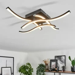 Plafonnier Casais LED Noir, 4 lumières